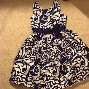 Gymboree girl dress purple and white 10